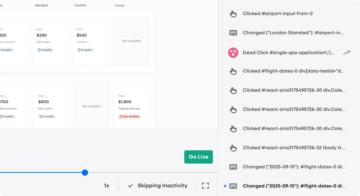 Fullstory screenshot